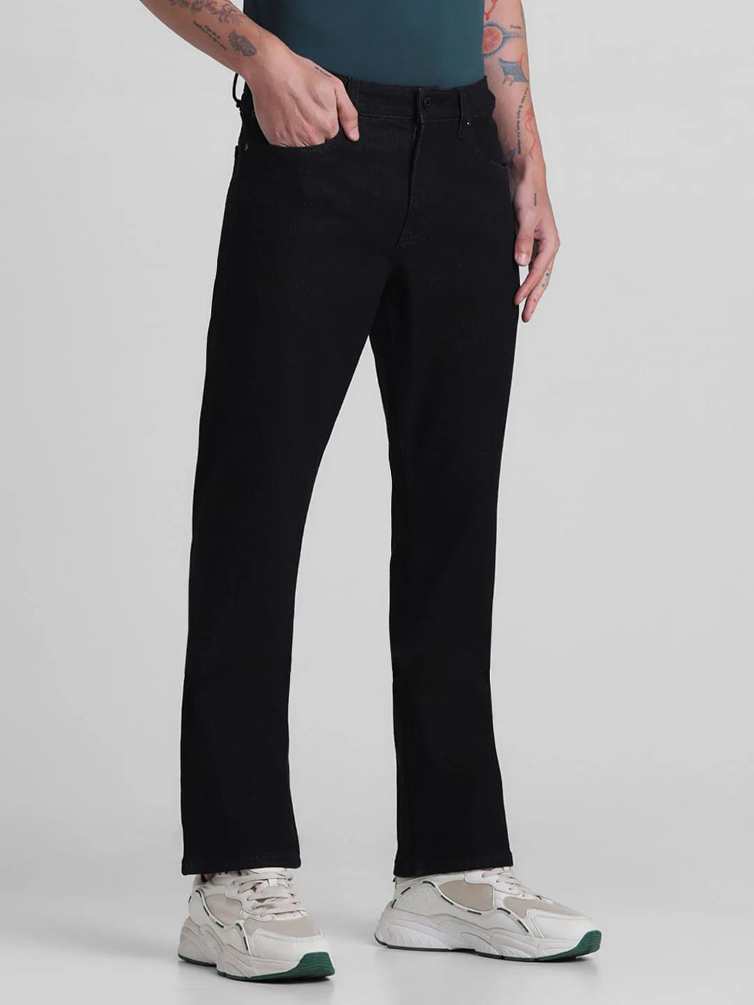 Black Mid Rise Clark Regular Fit Jeans - Image 2