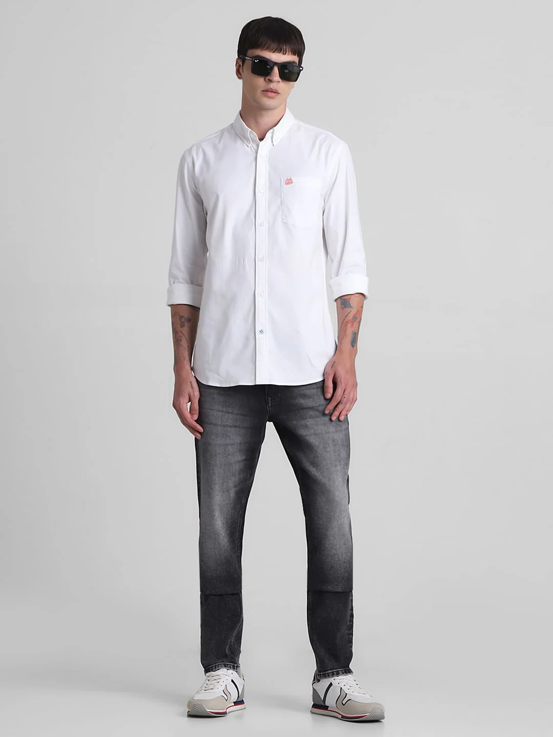 Light Grey Low Rise Glenn Slim Fit Jeans - Image 5