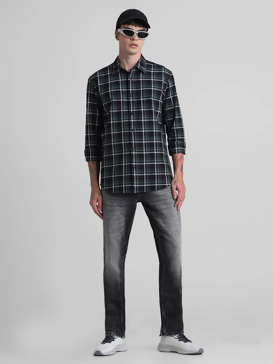 Grey Mid Rise Washed Clark Regular Fit Jeans - Image 5