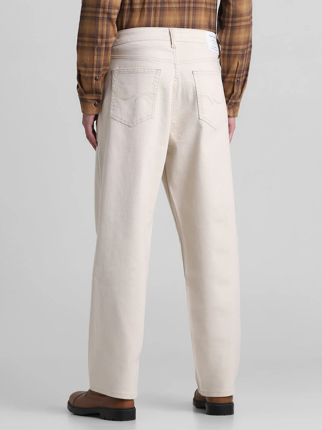 Ecru High Rise Dario Loose Fit Jeans - Image 3