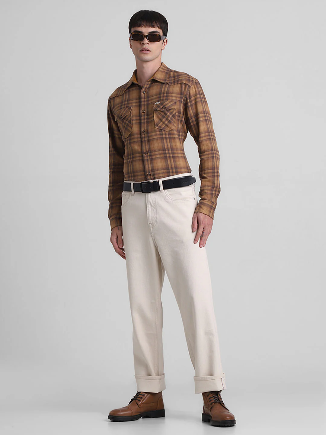 Ecru High Rise Dario Loose Fit Jeans - Image 5