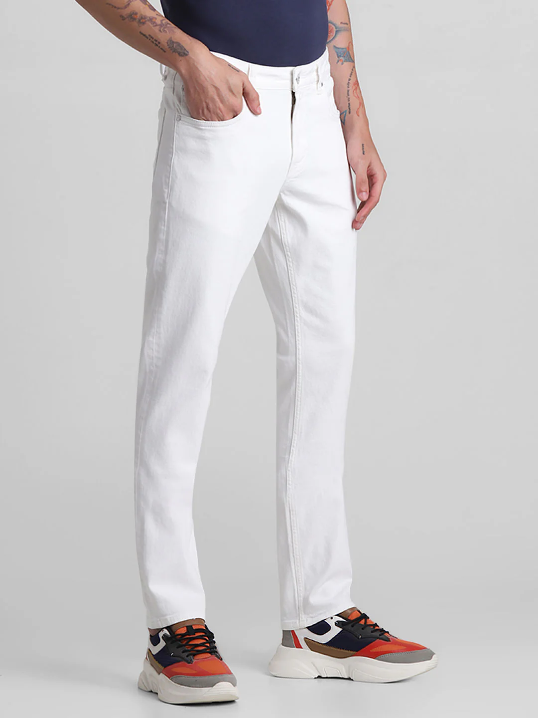 White Low Rise Glenn Slim Fit Jeans - Image 2