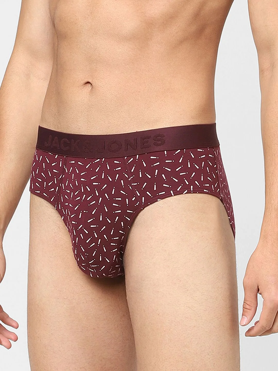 Maroon Printed Briefs - Image 2