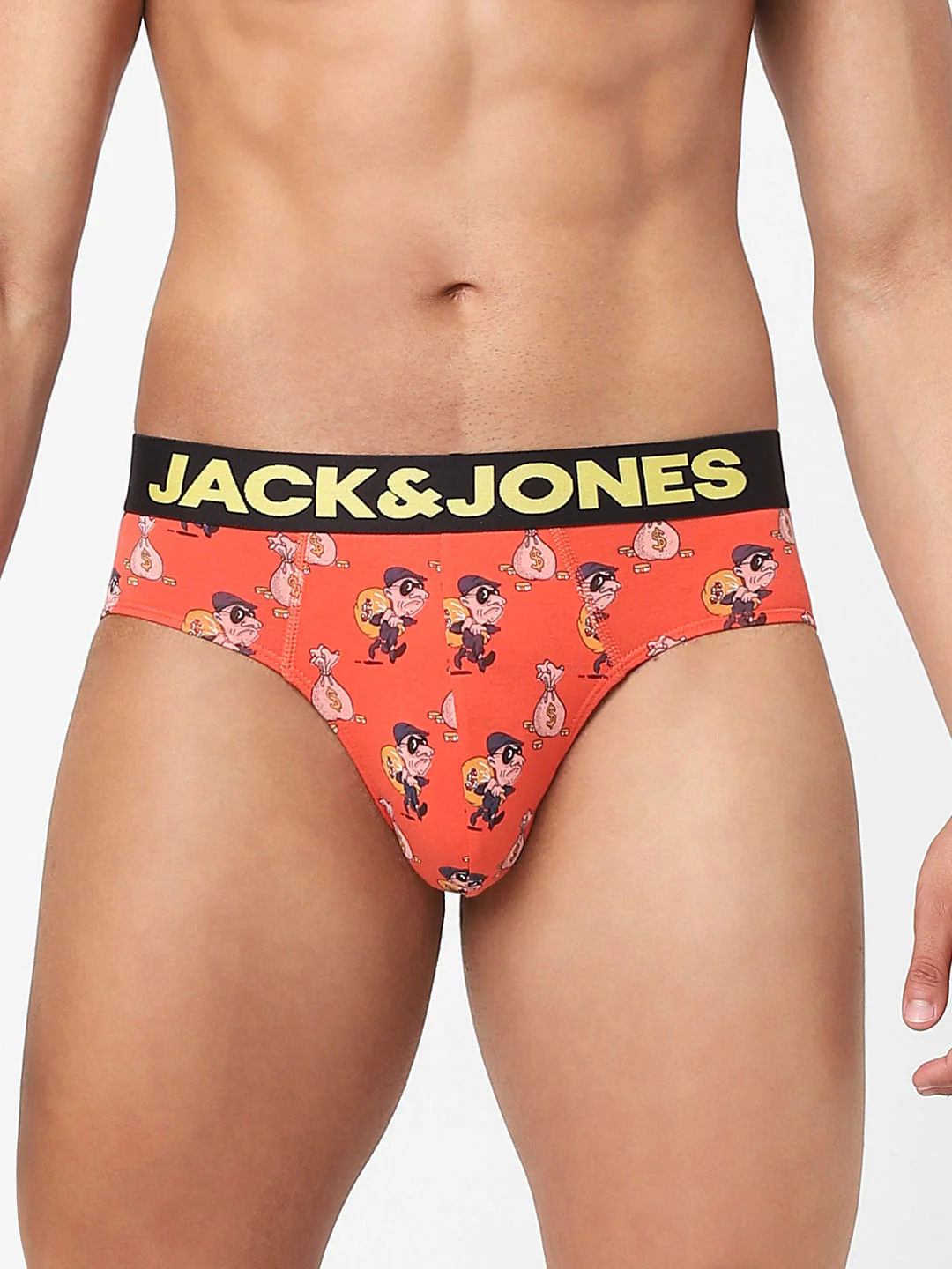 Orange Graphic Print Briefs
