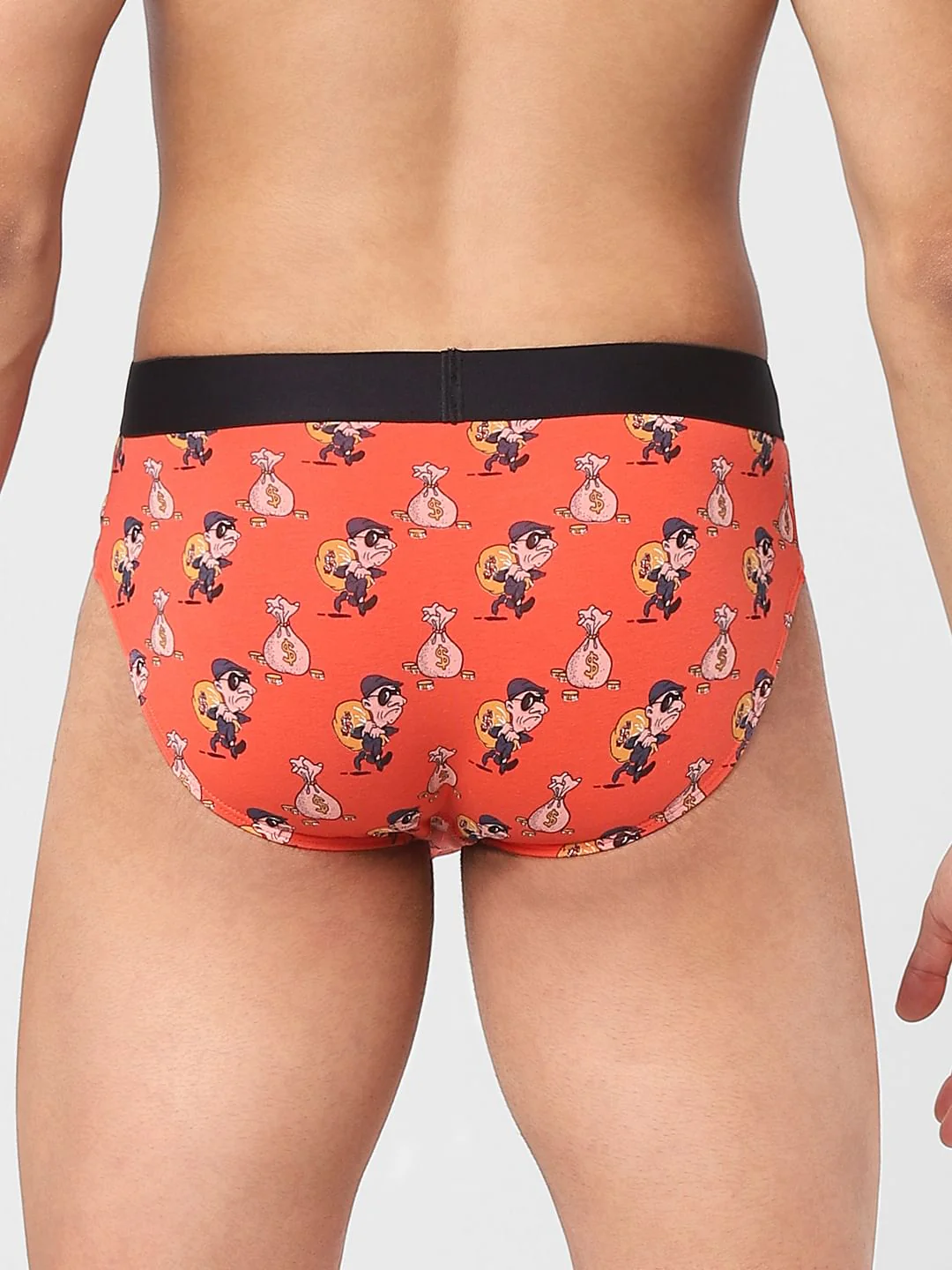 Orange Graphic Print Briefs - Image 3