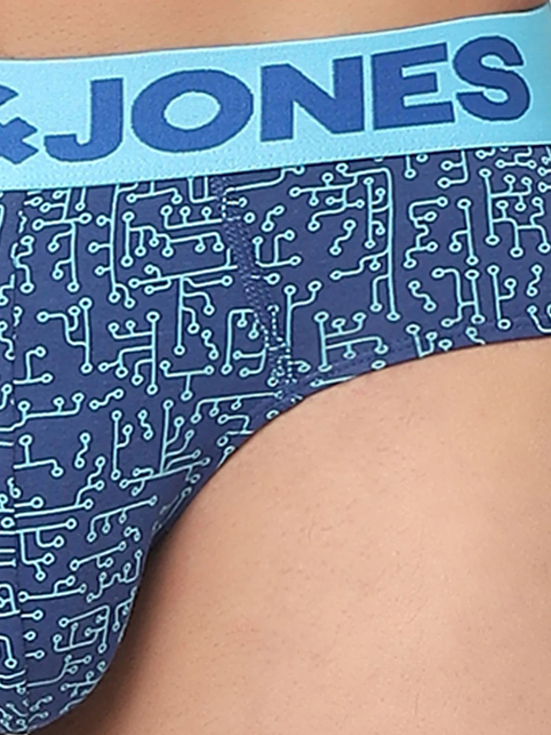Briefs Blue Circuit Print Briefs - Image 4