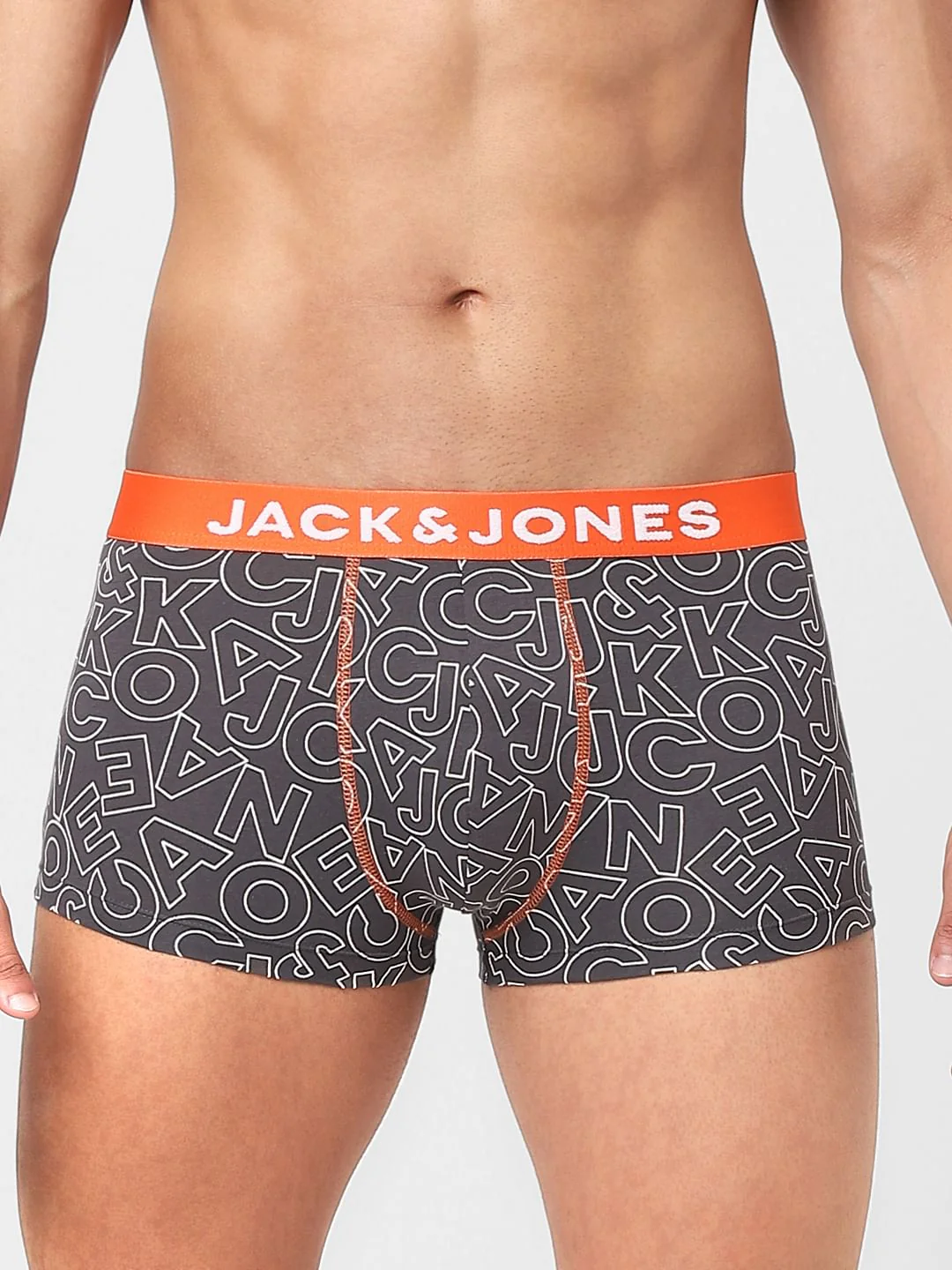 Grey Alphabet Print Trunks