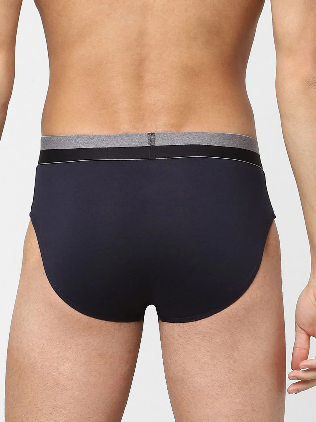 Pack Of 3 Grey, Black & Blue Briefs - Image 4