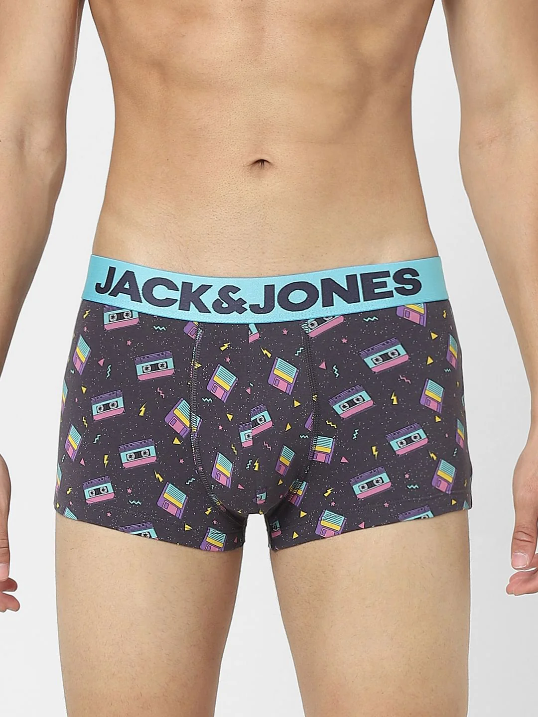 Blue Cassette Graphic Print Trunks