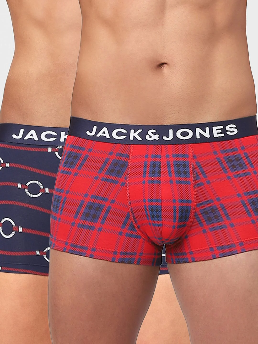 Pack Of 2 Blue & Red Printed Trunks