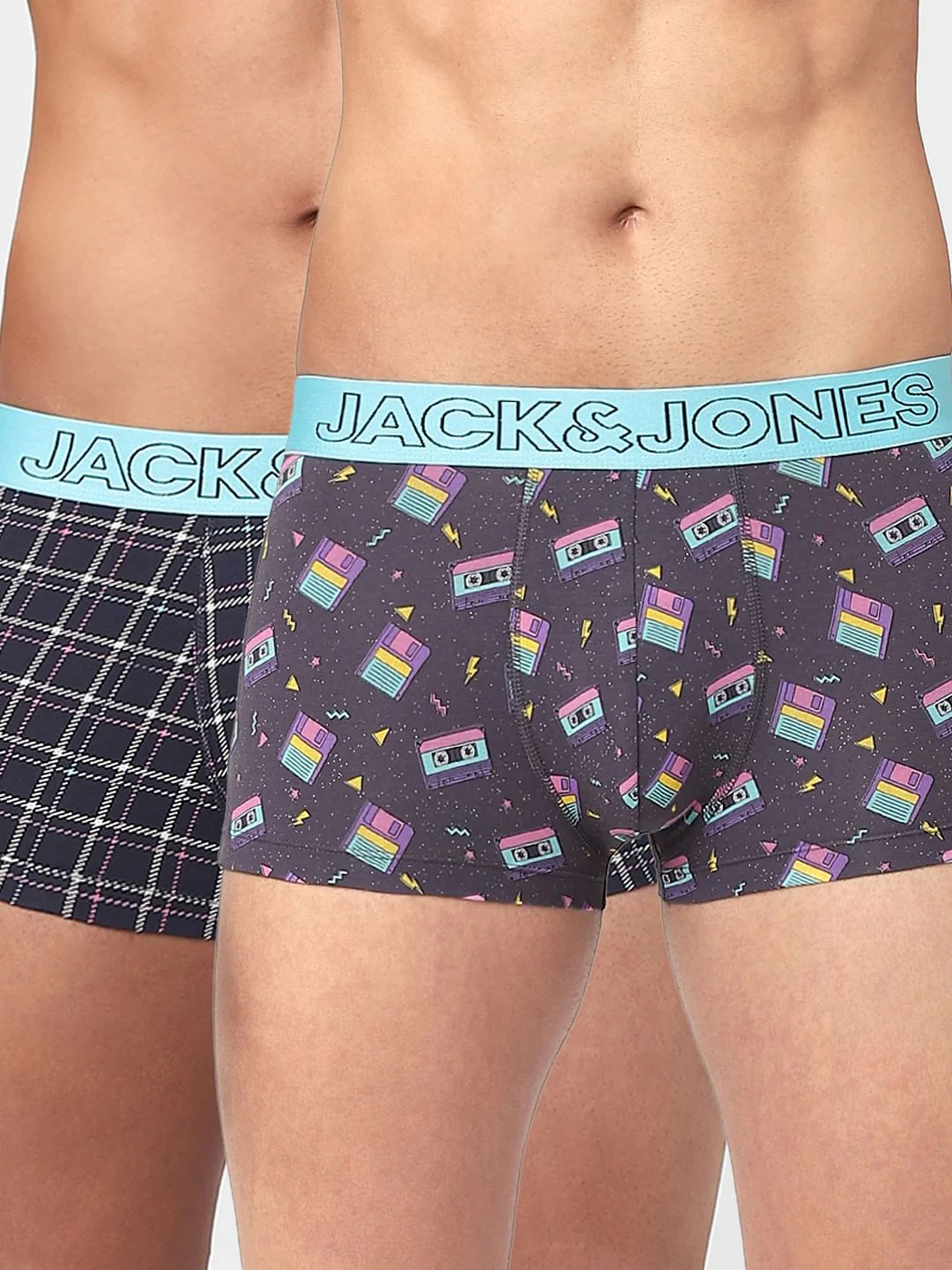 Pack Of 2 Blue & Purple Printed Trunks
