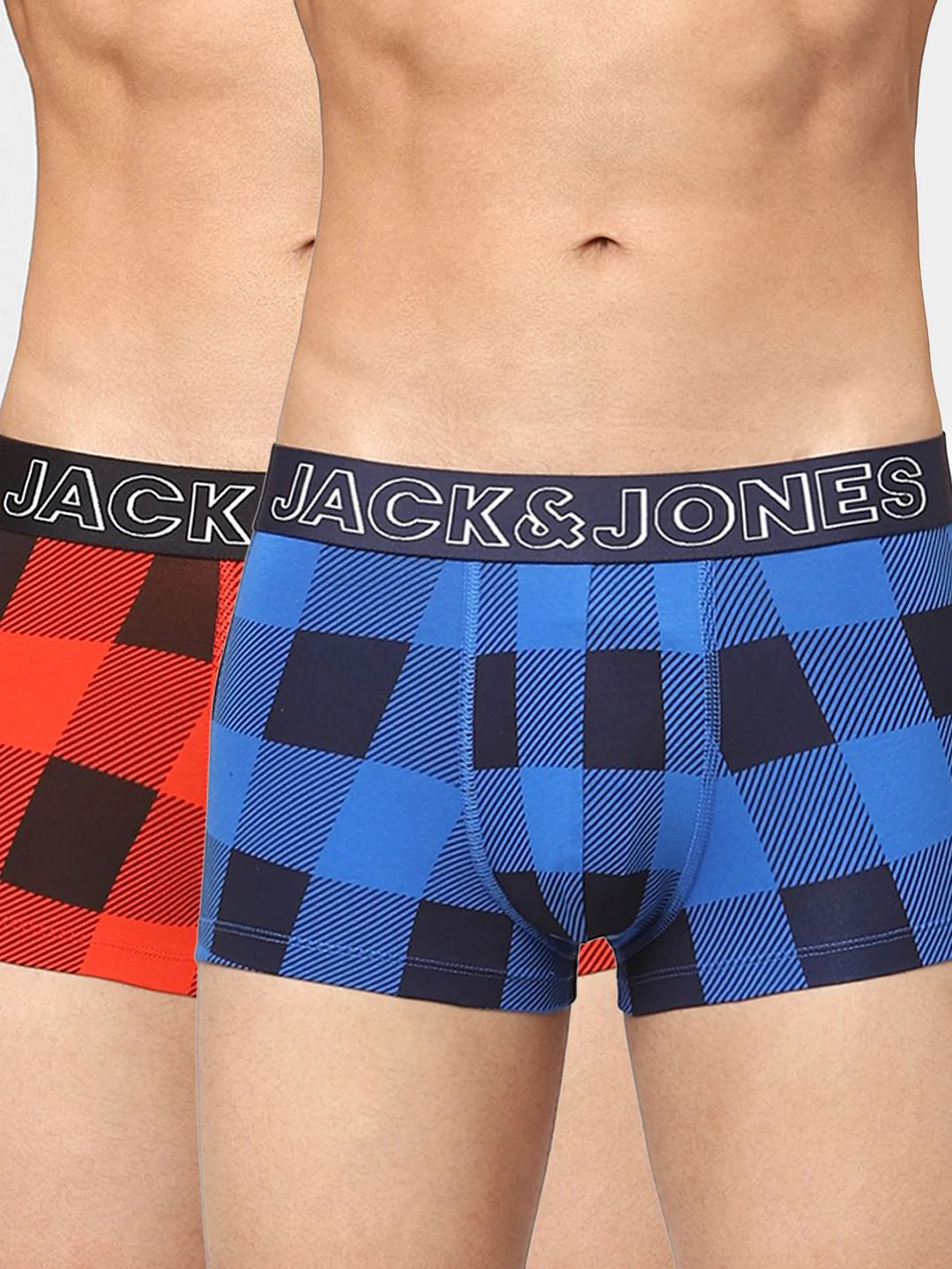 Pack Of 2 Blue & Red Check Trunks