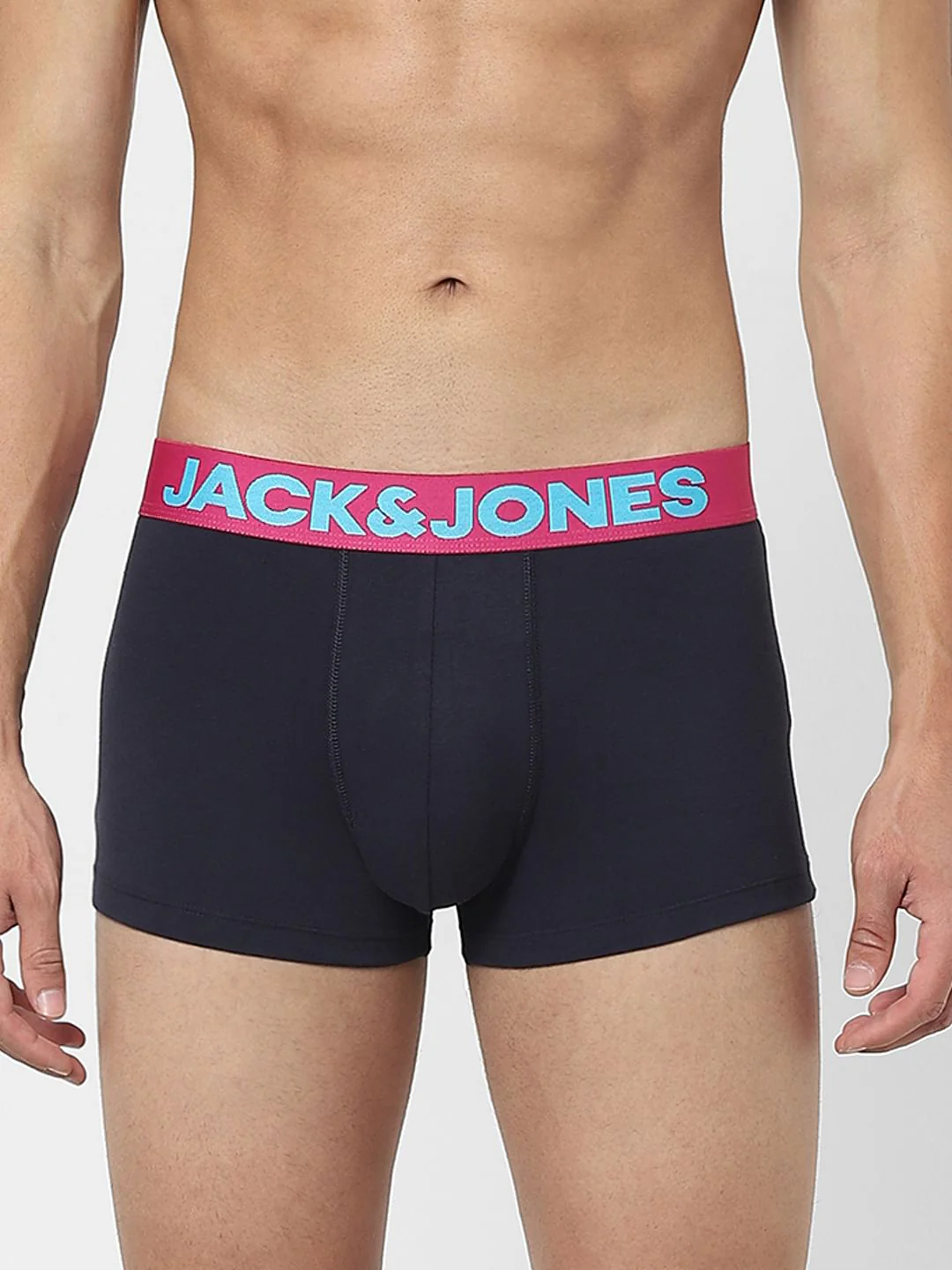 Navy Blue Logo Print Trunks