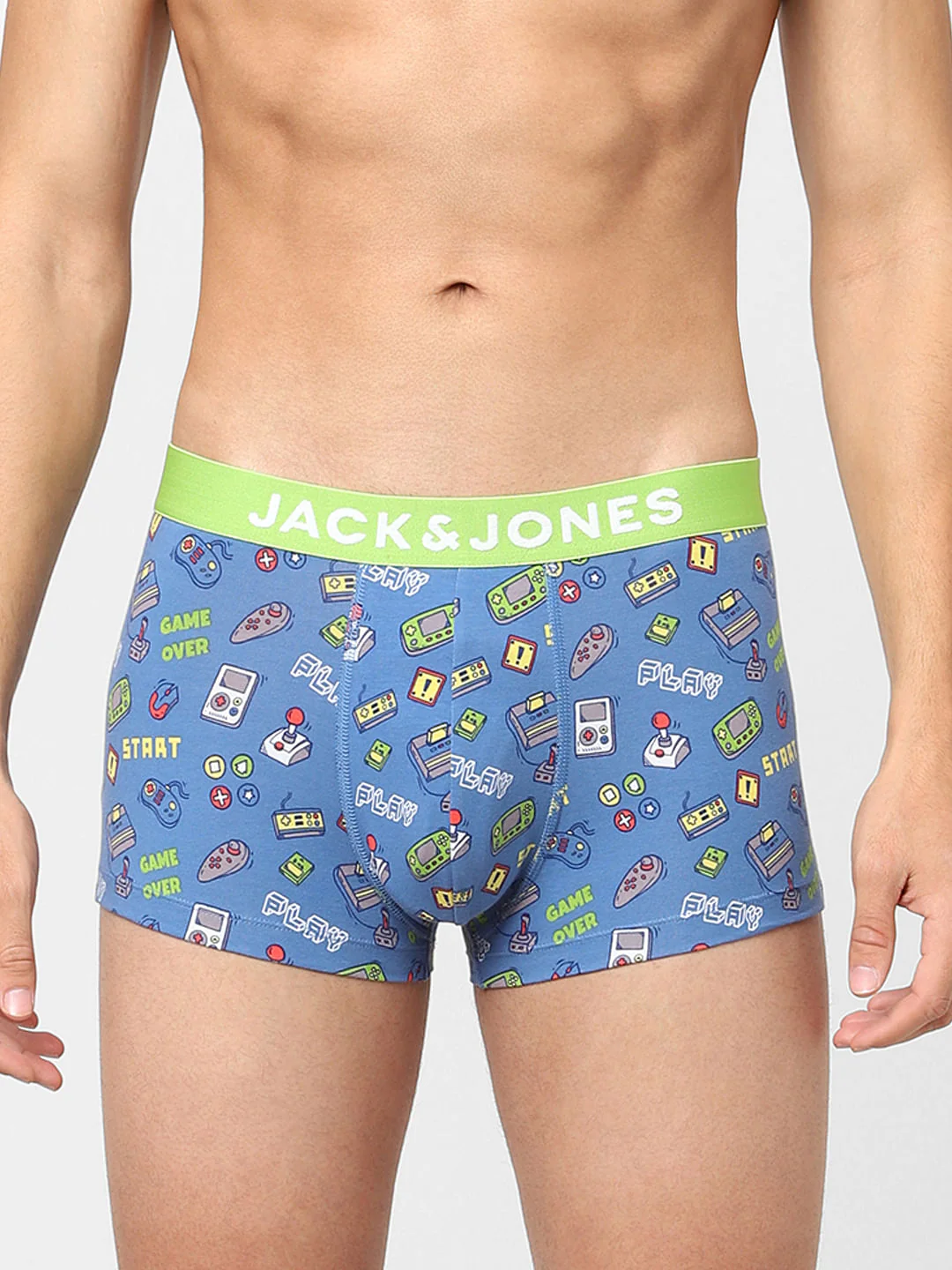 Blue Graphic Print Trunks