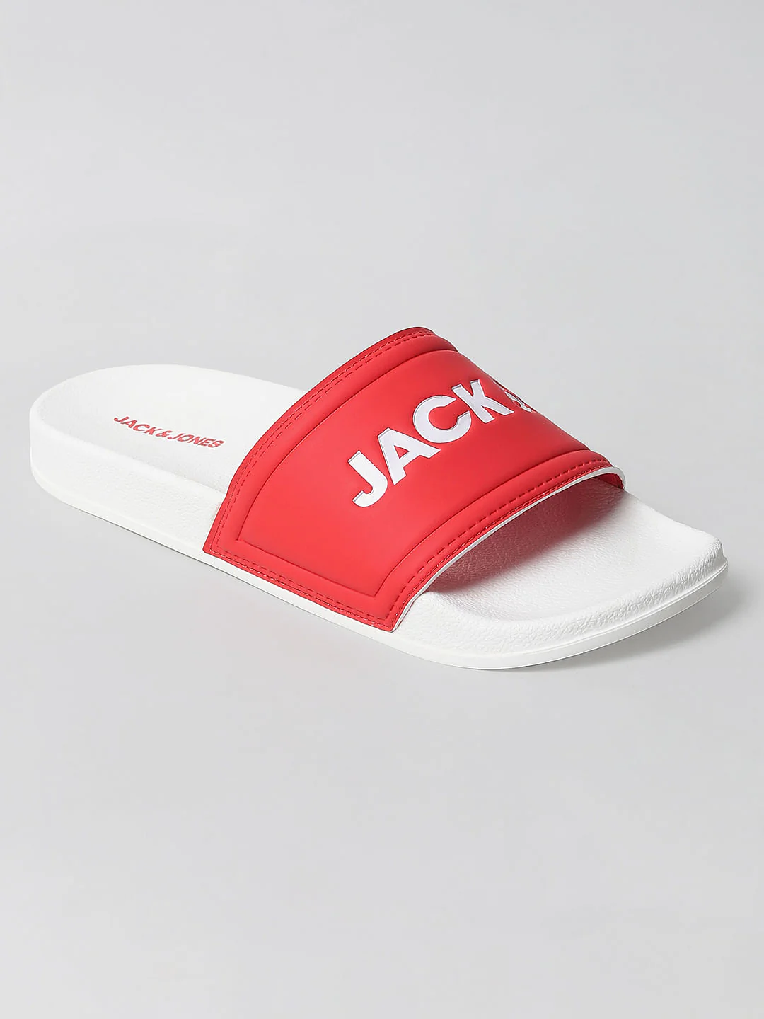 White & Red Logo Print Sliders - Image 3