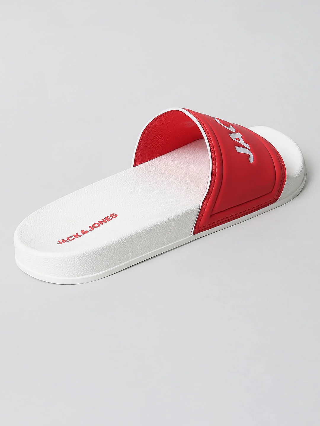 White & Red Logo Print Sliders - Image 4