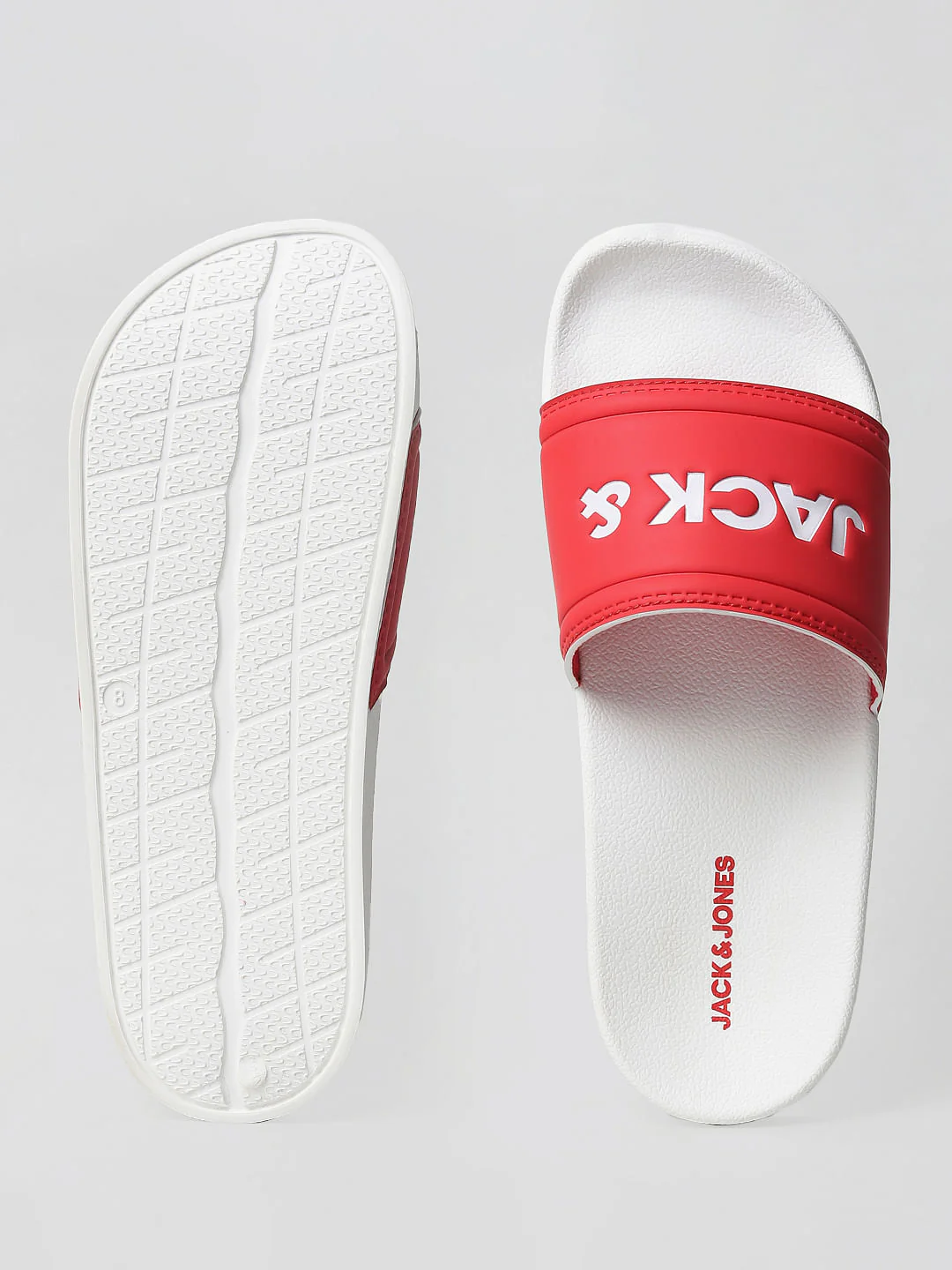 White & Red Logo Print Sliders - Image 6