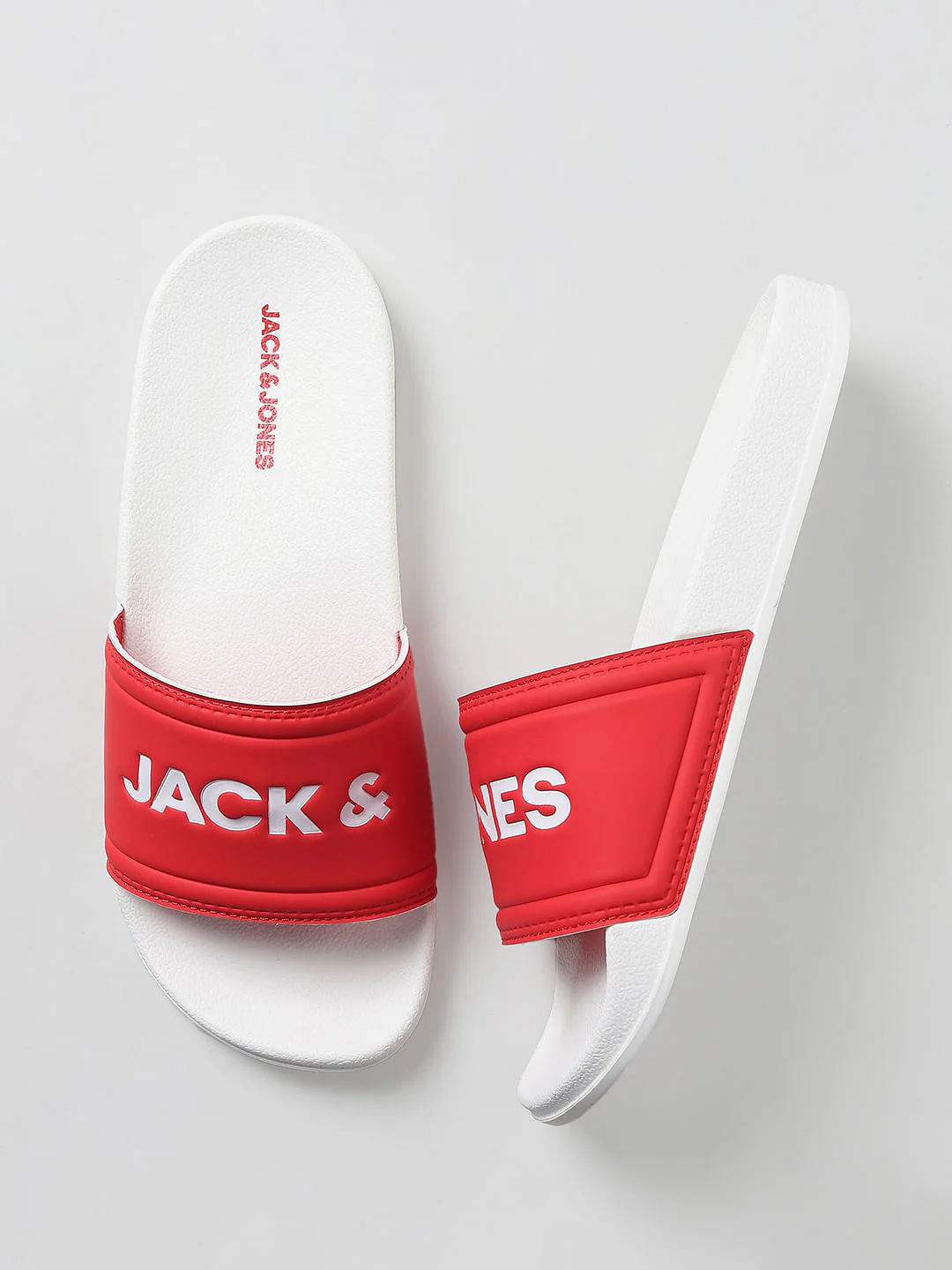 White & Red Logo Print Sliders - Image 7