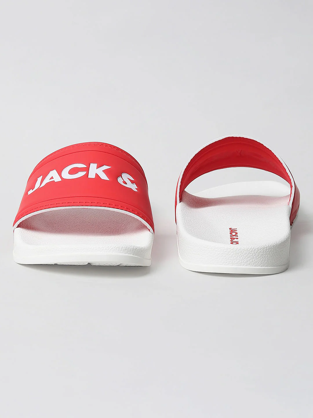 White & Red Logo Print Sliders - Image 8