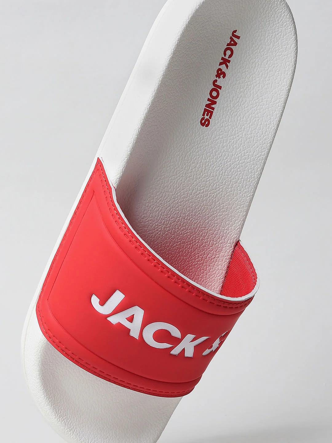 White & Red Logo Print Sliders - Image 9
