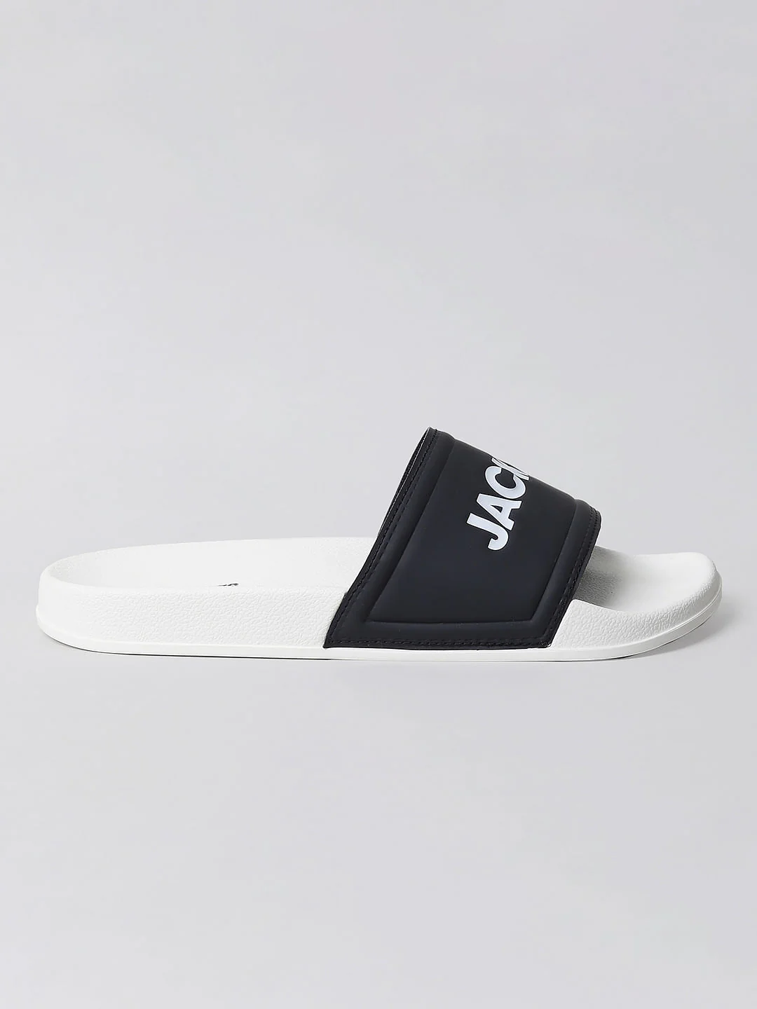 White & Black Logo Print Sliders