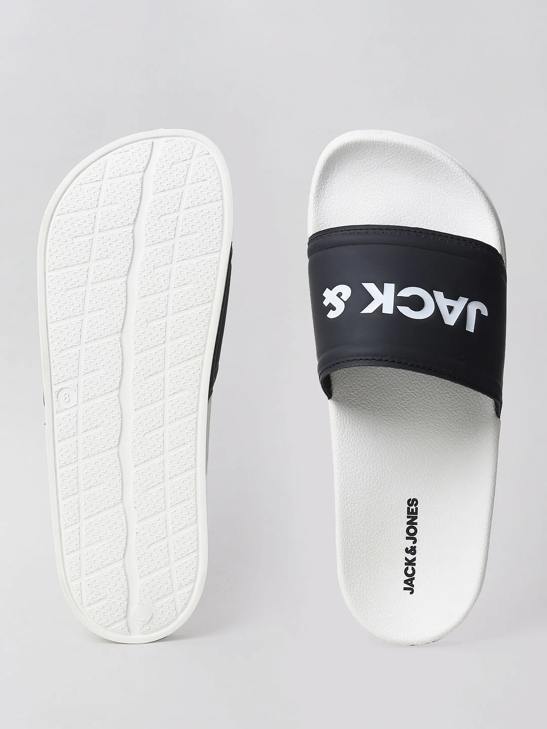 White & Black Logo Print Sliders - Image 6