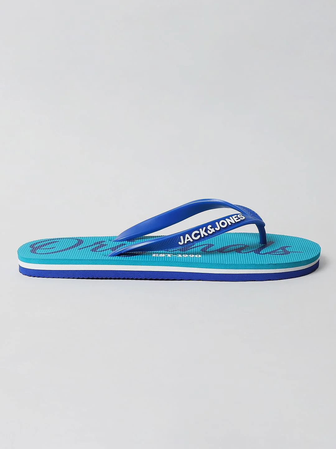 Blue Logo Print Flip Flops - Image 2