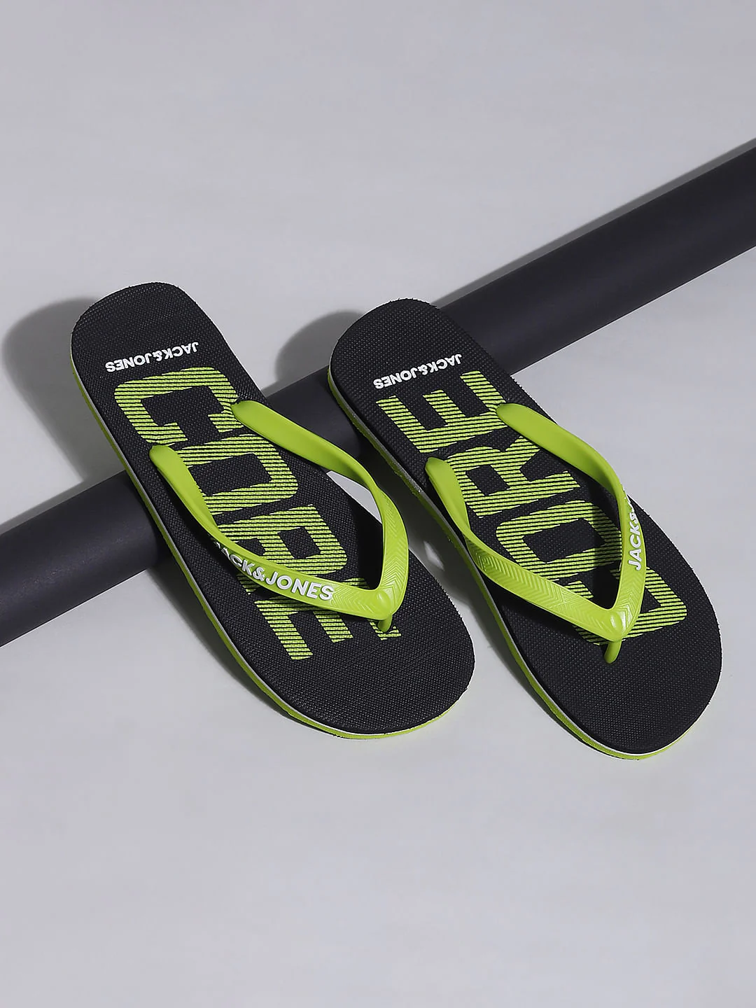 Green Logo Print Flip Flops - Image 2