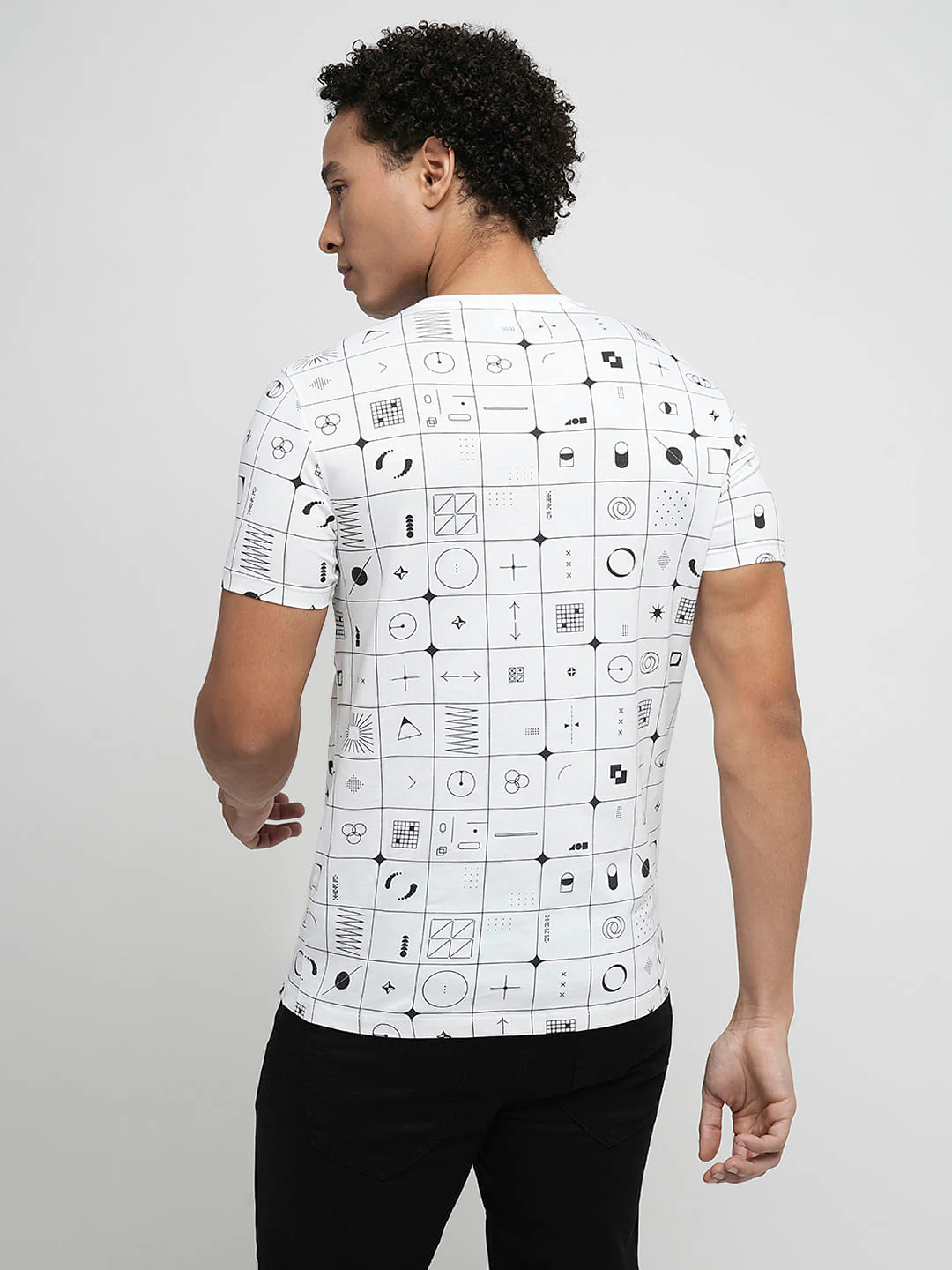 PRODUKT by JACK&JONES White Printed Crew Neck T-shirt - Image 4