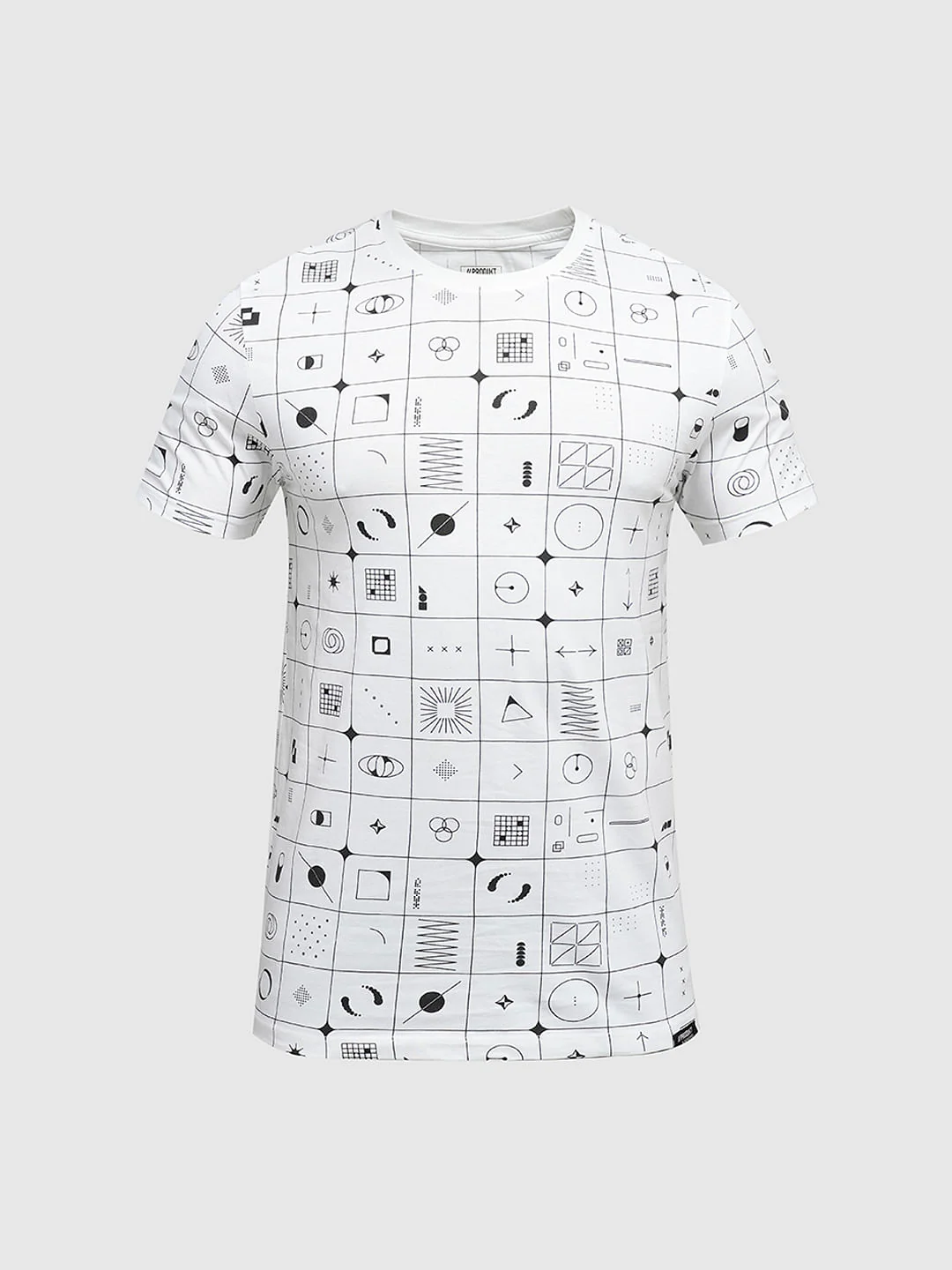 PRODUKT by JACK&JONES White Printed Crew Neck T-shirt - Image 7