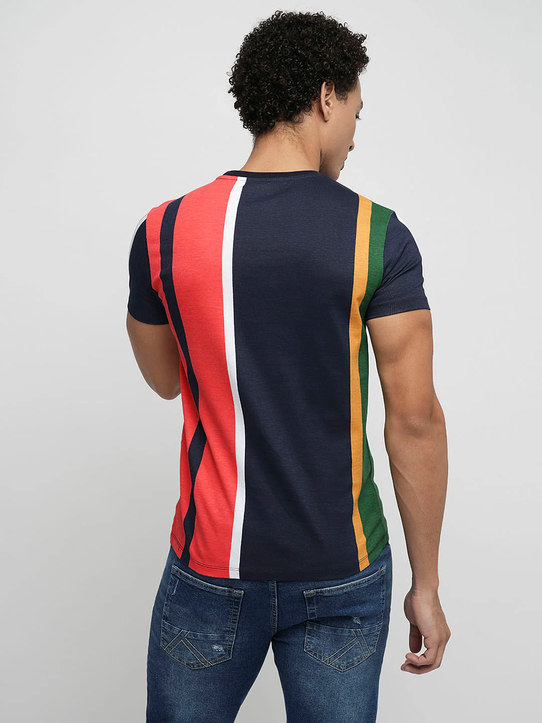 PRODUKT by JACK&JONES Red Colourblocked Crew Neck T-shirt - Image 4