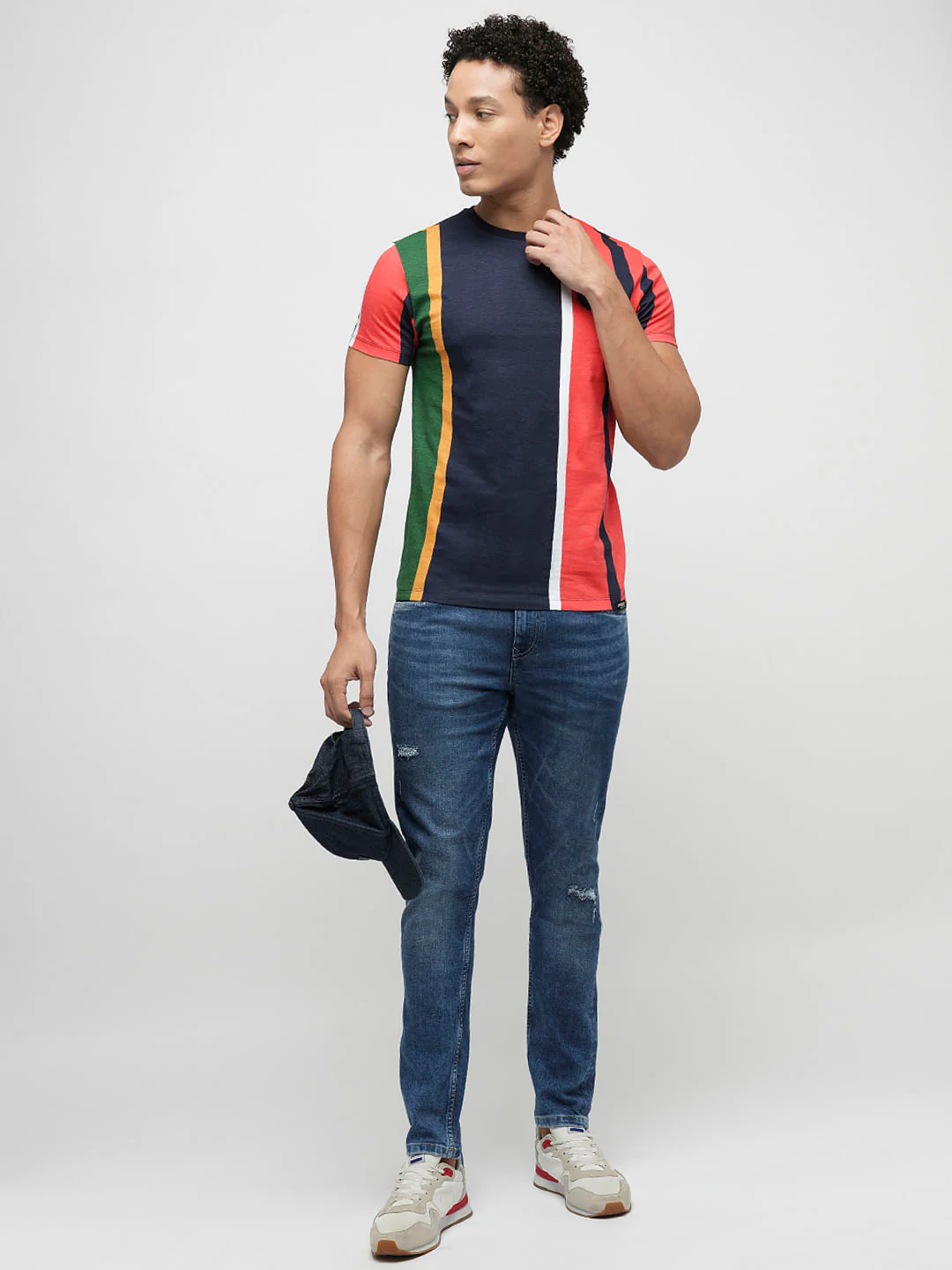 PRODUKT by JACK&JONES Red Colourblocked Crew Neck T-shirt - Image 5
