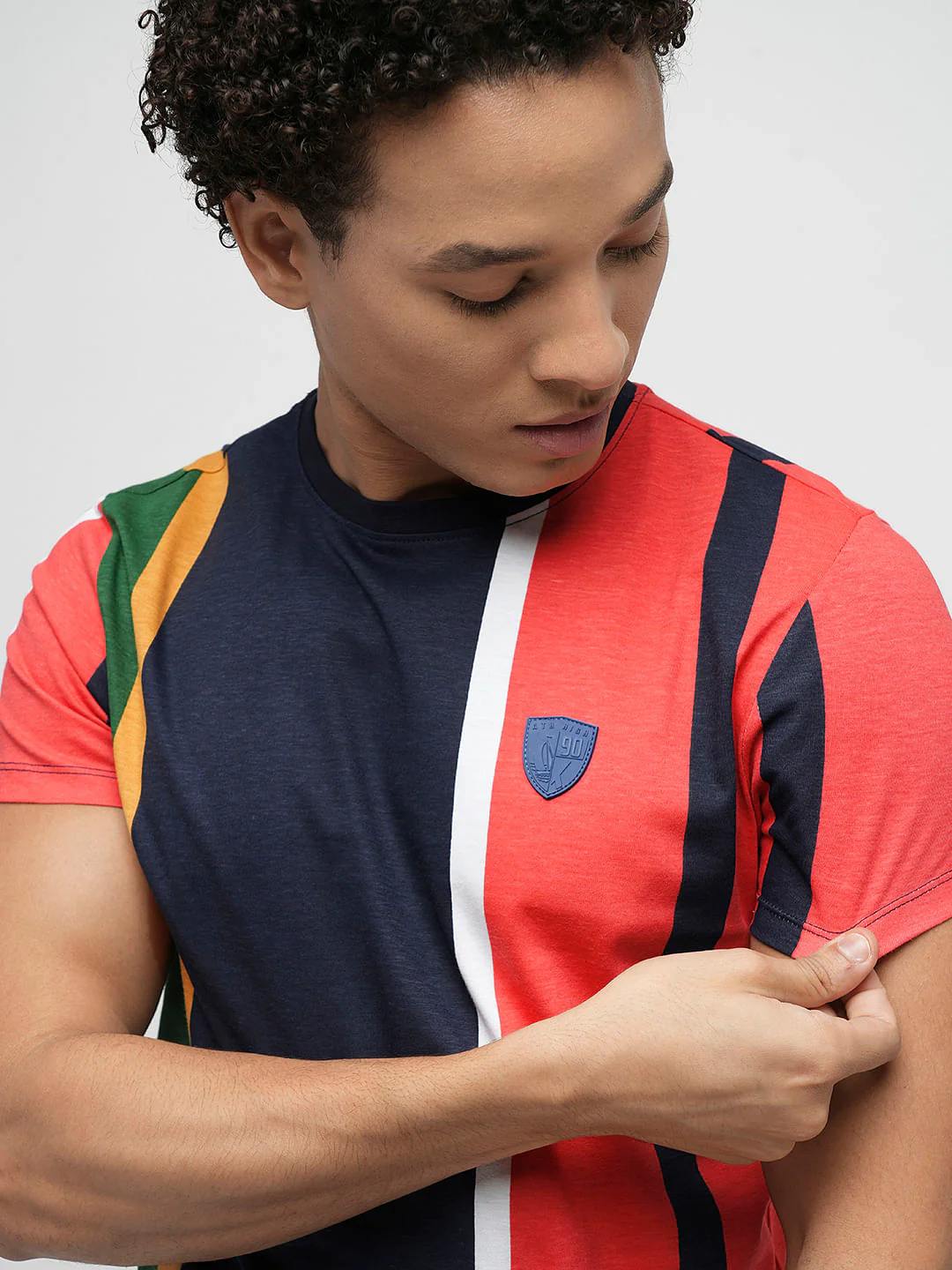 PRODUKT by JACK&JONES Red Colourblocked Crew Neck T-shirt - Image 6