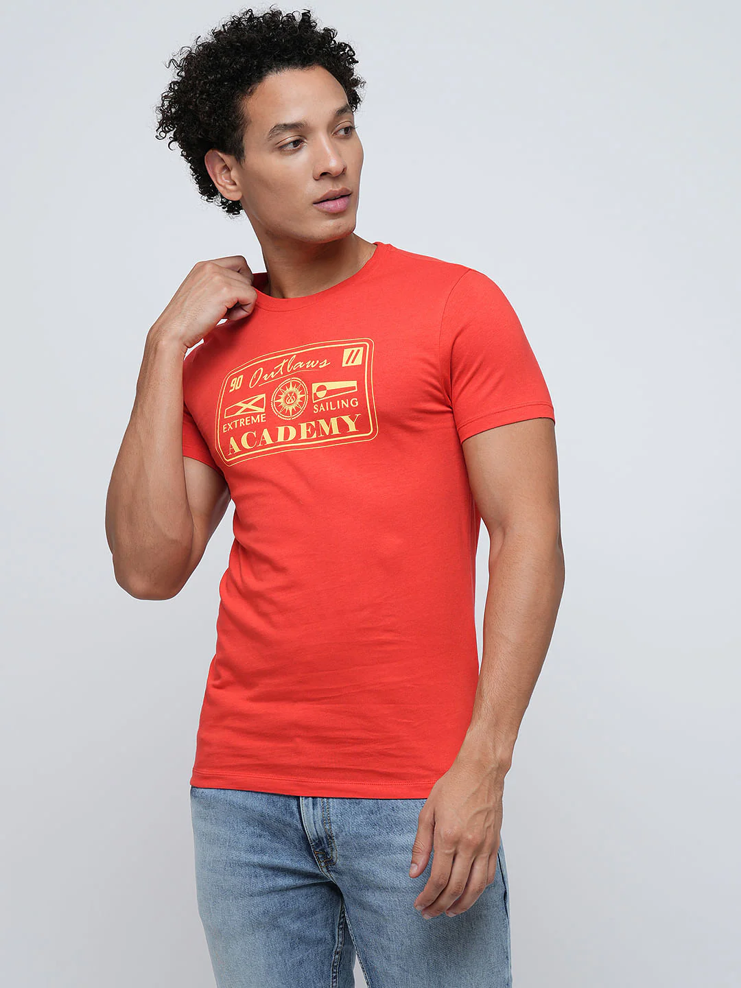 PRODUKT by JACK&JONES Red Printed Crew Neck T-shirt - Image 2