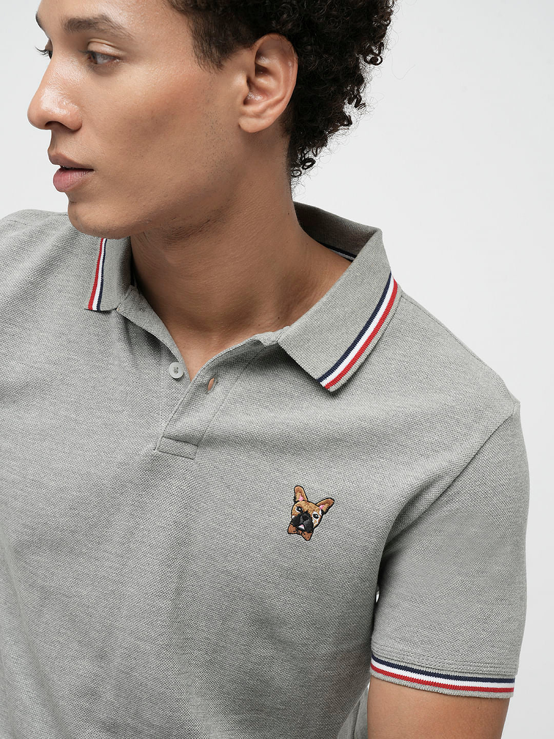 PRODUKT by JACK&JONES Grey Contrast Tipping Polo