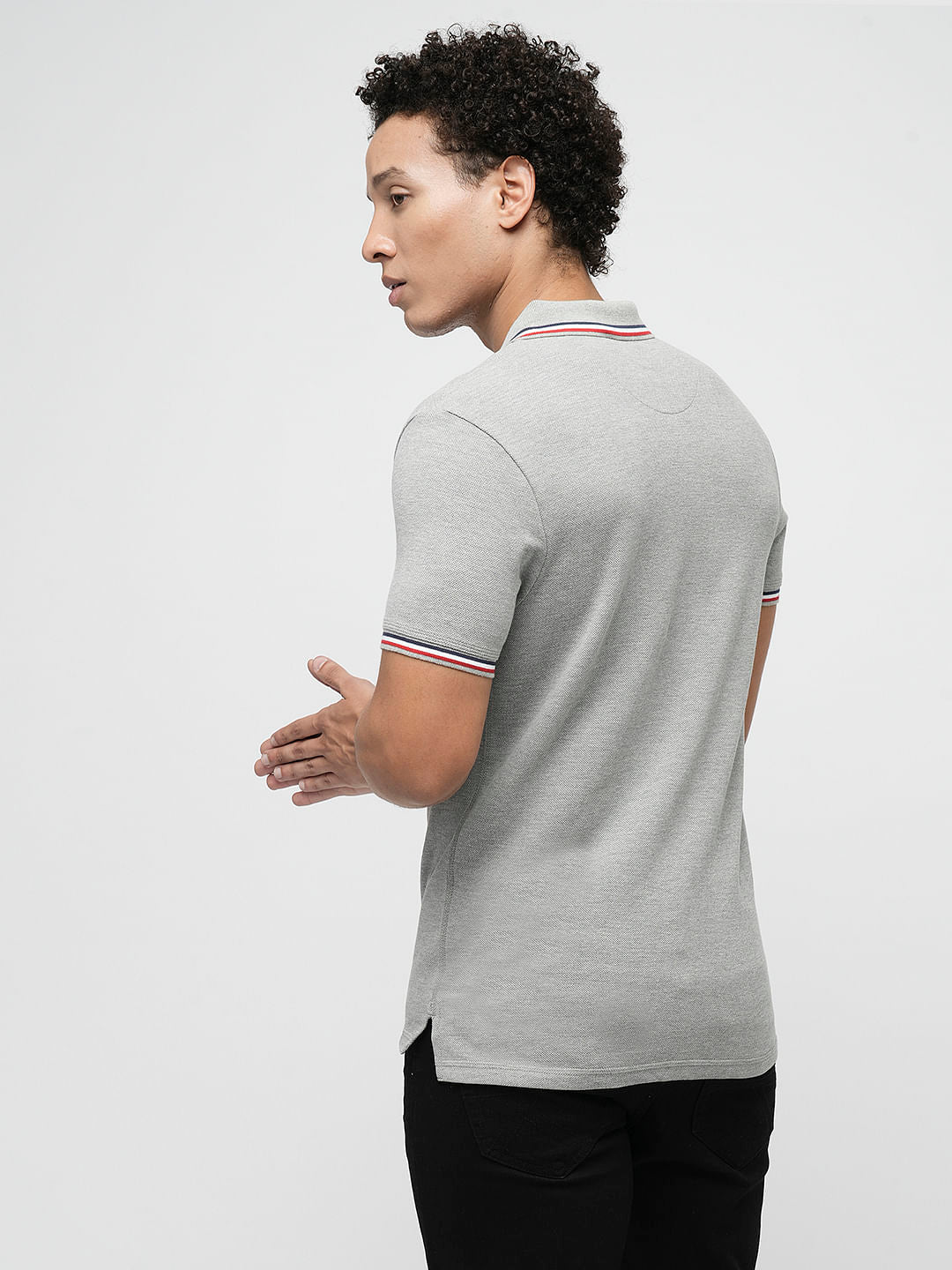 PRODUKT by JACK&JONES Grey Contrast Tipping Polo - Image 4
