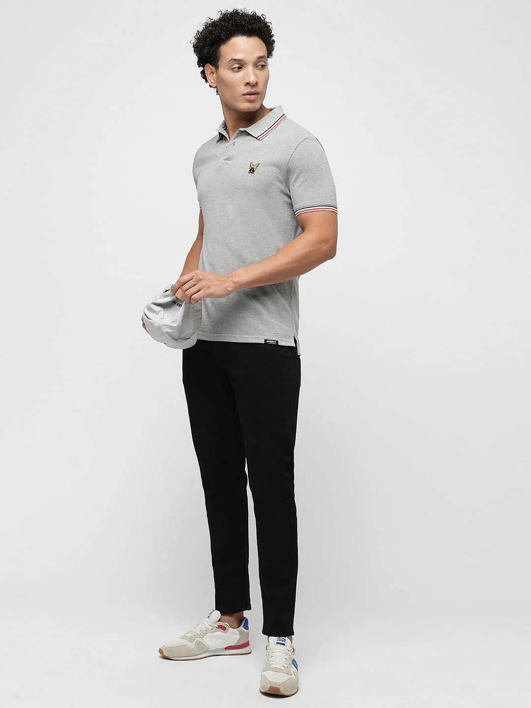 PRODUKT by JACK&JONES Grey Contrast Tipping Polo - Image 5