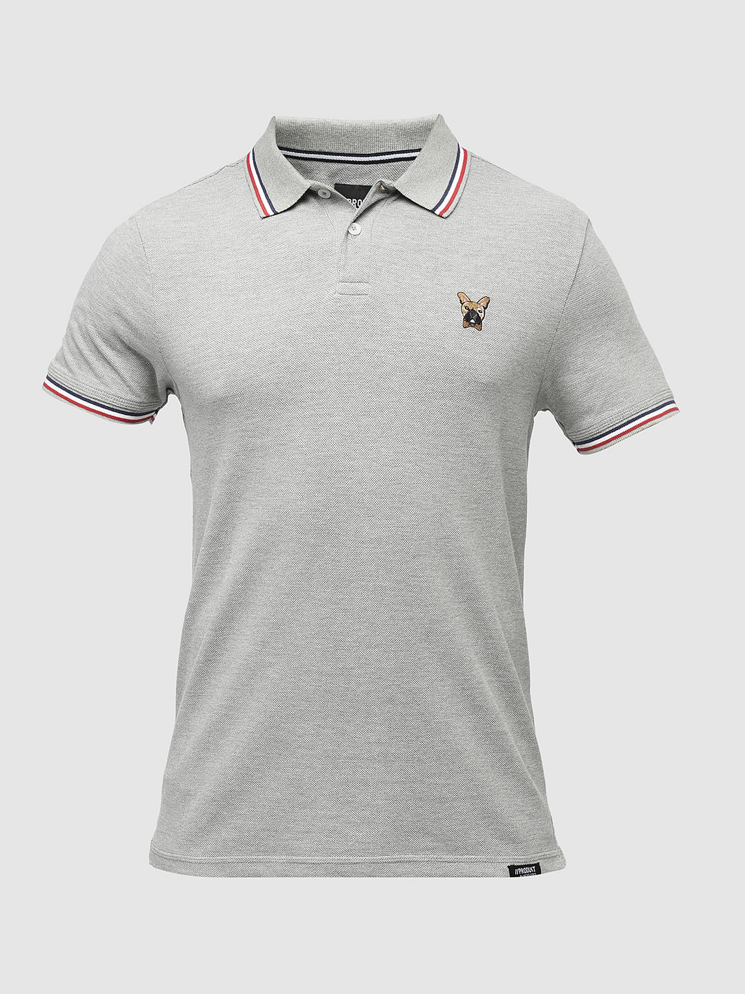 PRODUKT by JACK&JONES Grey Contrast Tipping Polo - Image 7