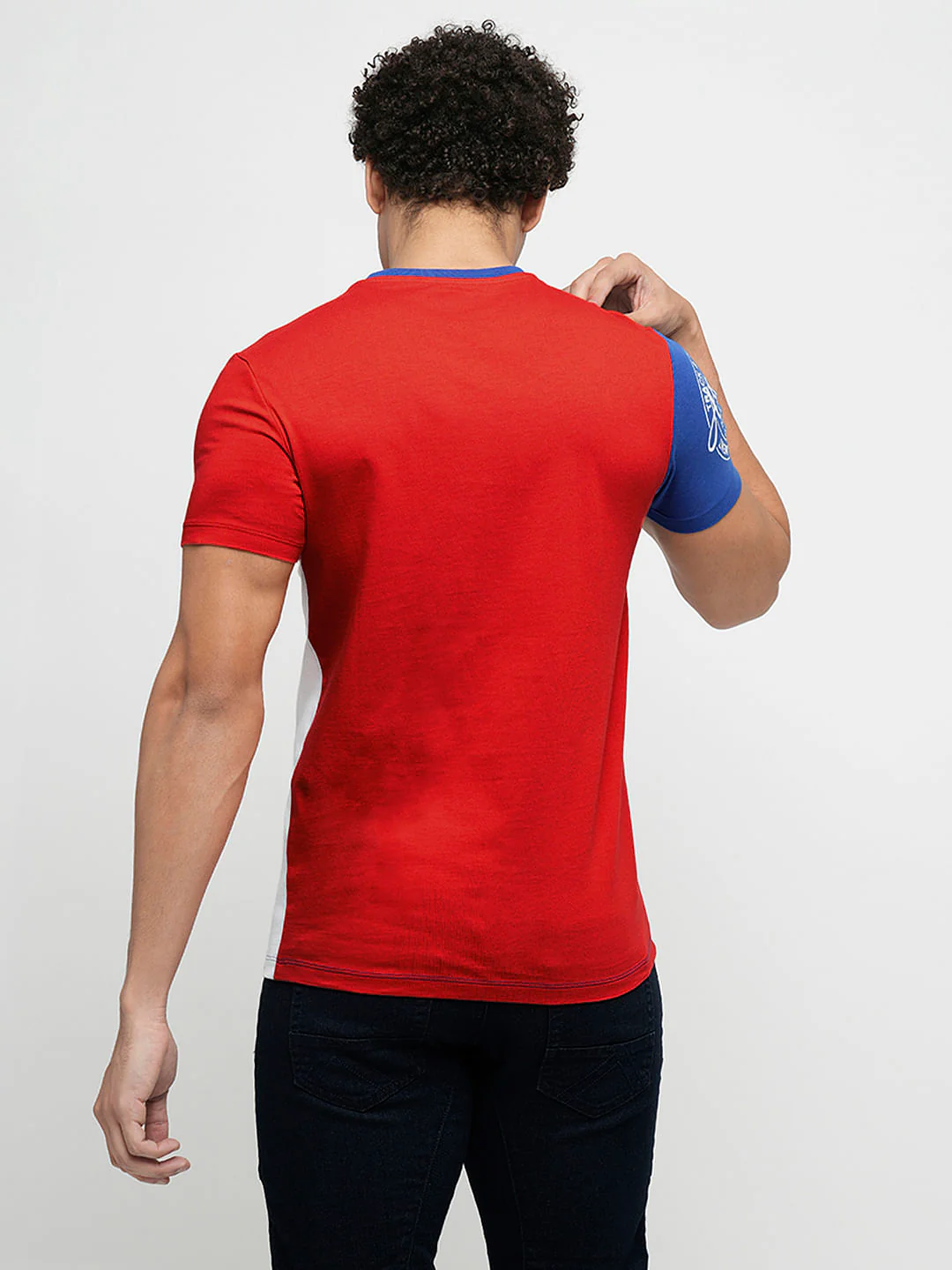 PRODUKT by JACK&JONES Red Colourblocked Crew Neck T-shirt - Image 4