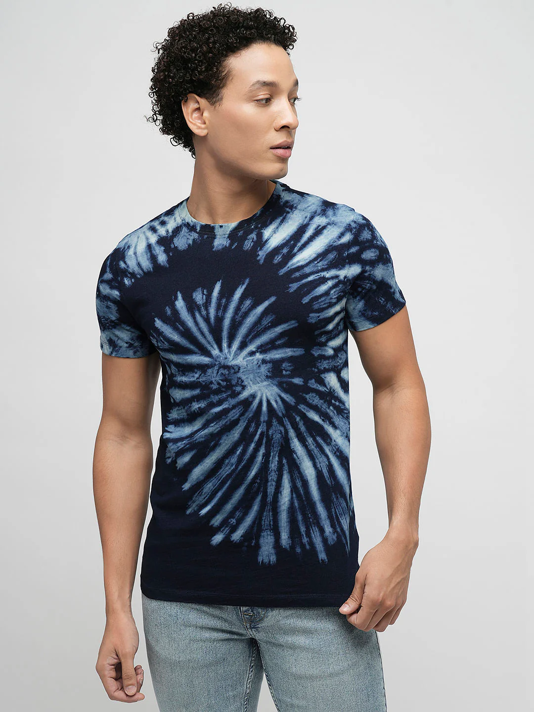 PRODUKT by JACK&JONES Blue Printed Crew Neck T-shirt - Image 2