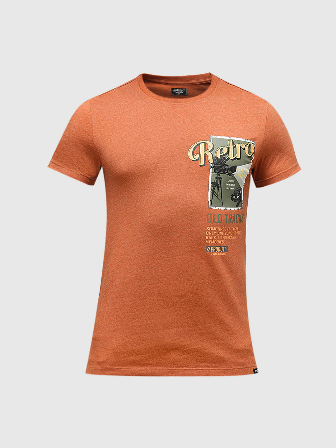 PRODUKT by JACK&JONES Brown Printed Crew Neck T-shirt - Image 7