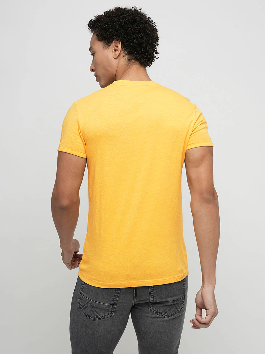 PRODUKT by JACK&JONES Yellow Chest Pocket Crew Neck T-shirt - Image 4