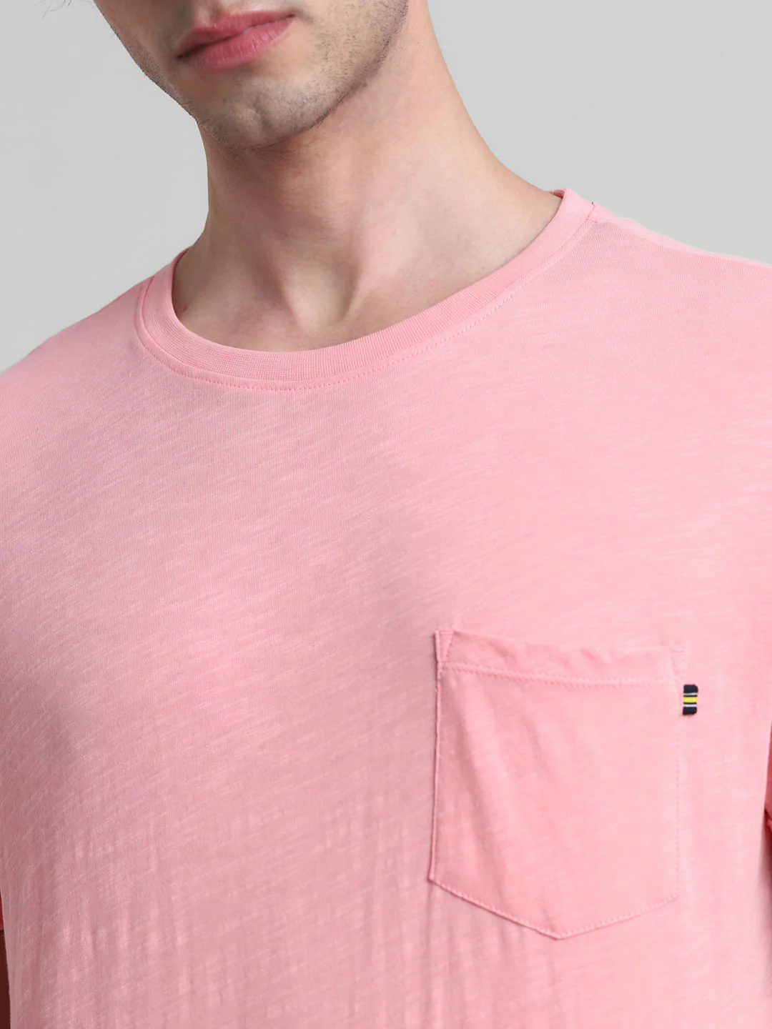 PRODUKT by JACK&JONES Pink Cotton Crew Neck T-shirt - Image 5