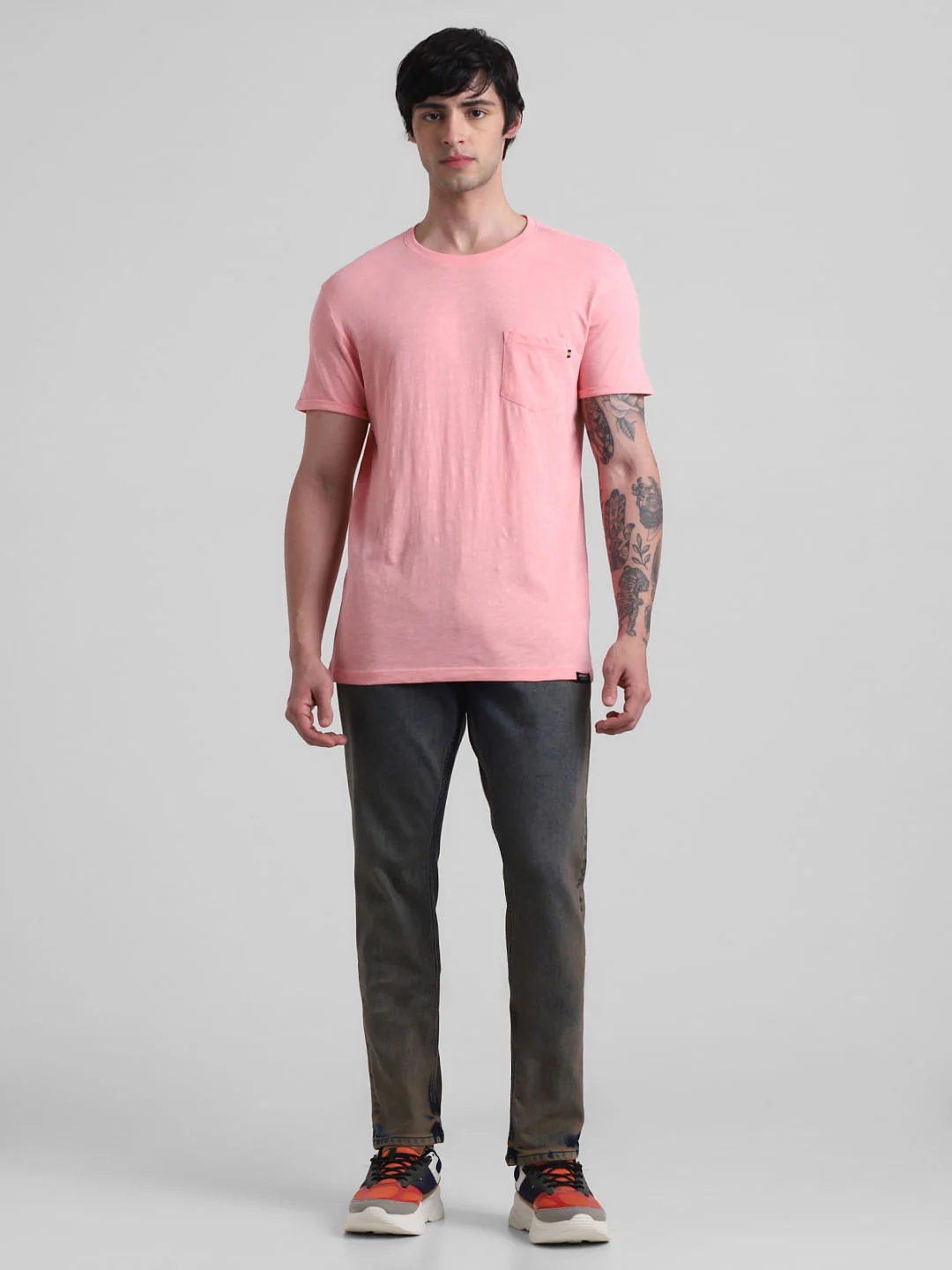 PRODUKT by JACK&JONES Pink Cotton Crew Neck T-shirt - Image 6