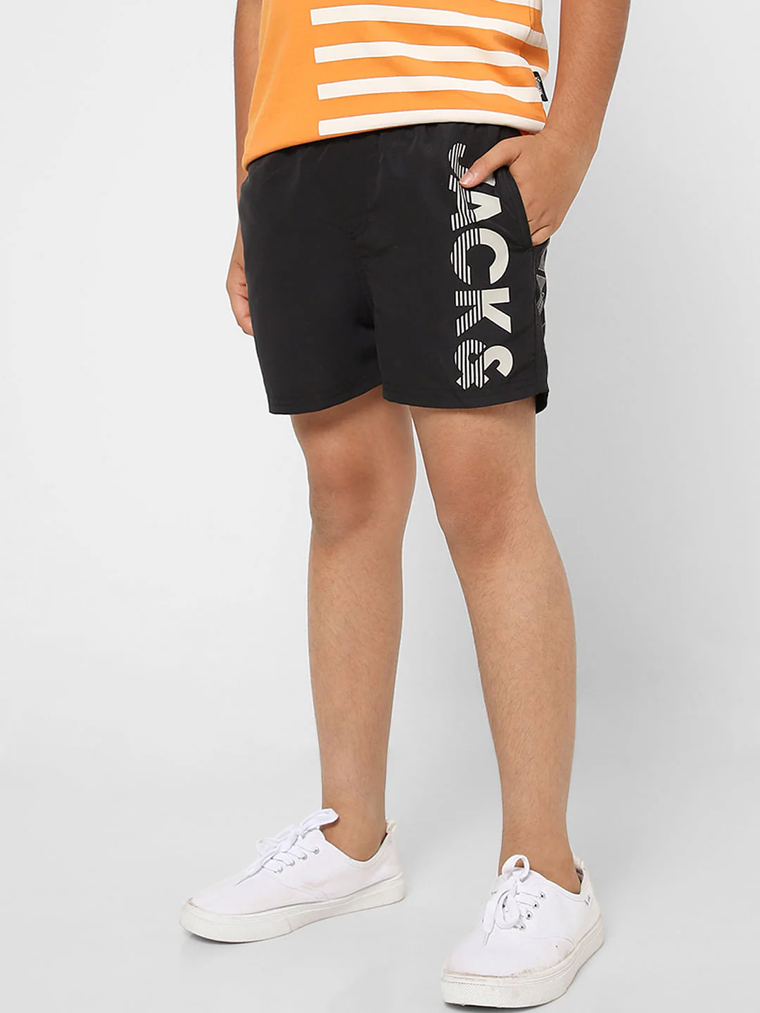 BOYS Black Low Rise Swimshorts - Image 3