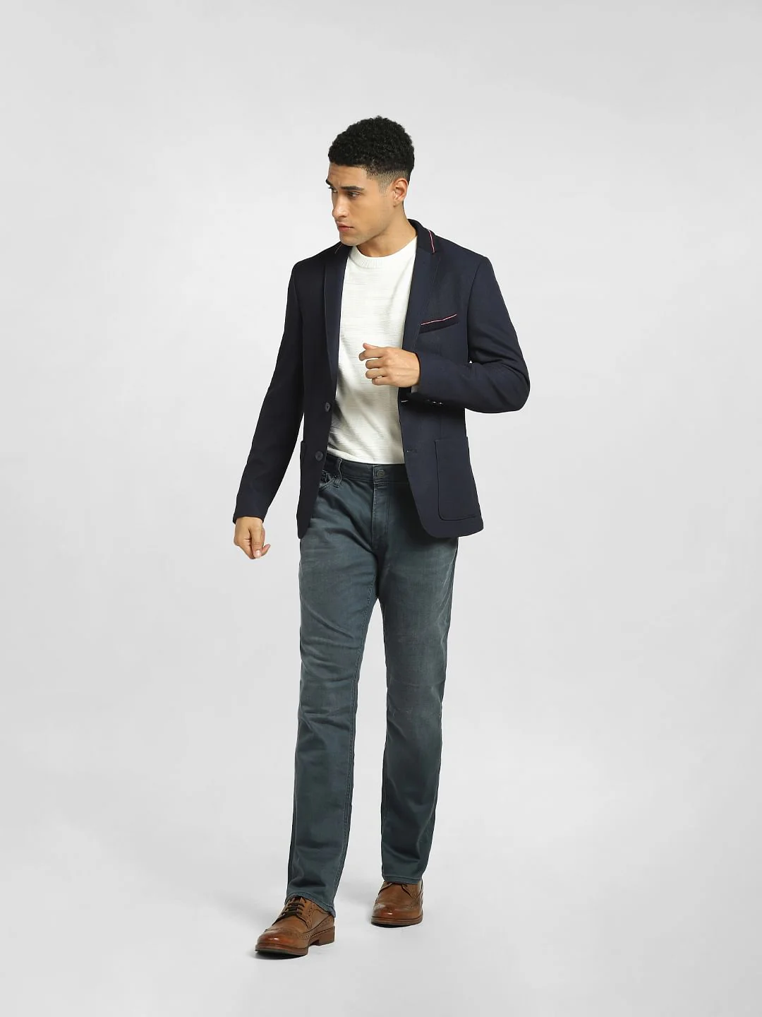 Navy Blue Double Button Blazer - Image 6