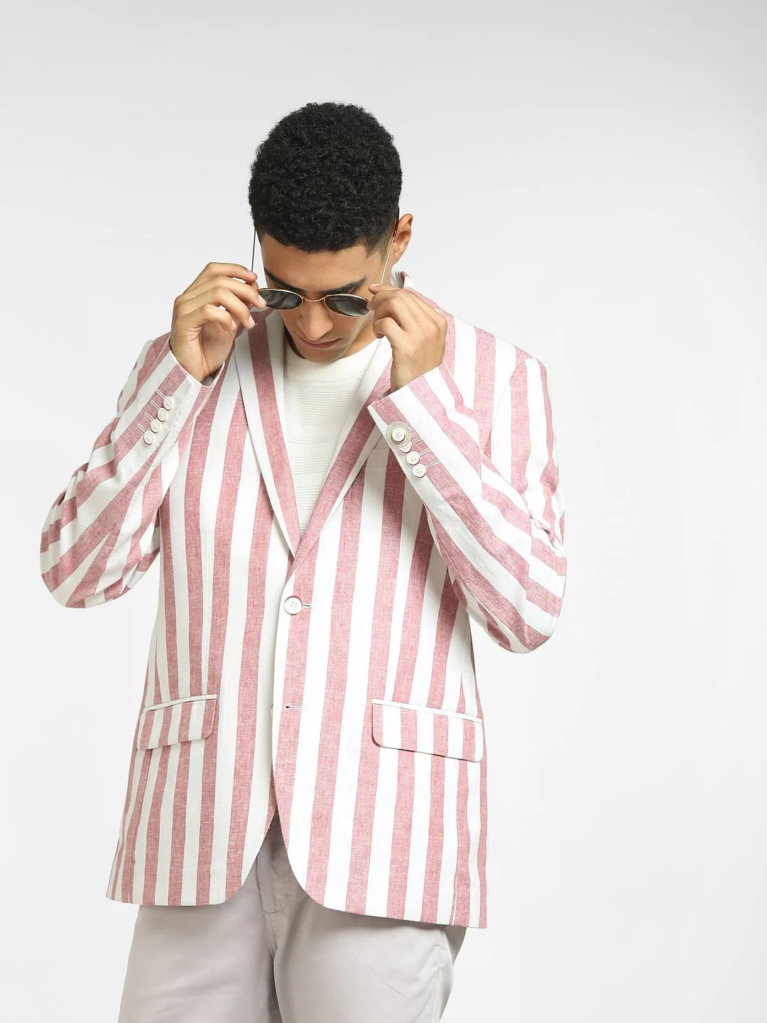 Pink Striped Blazer