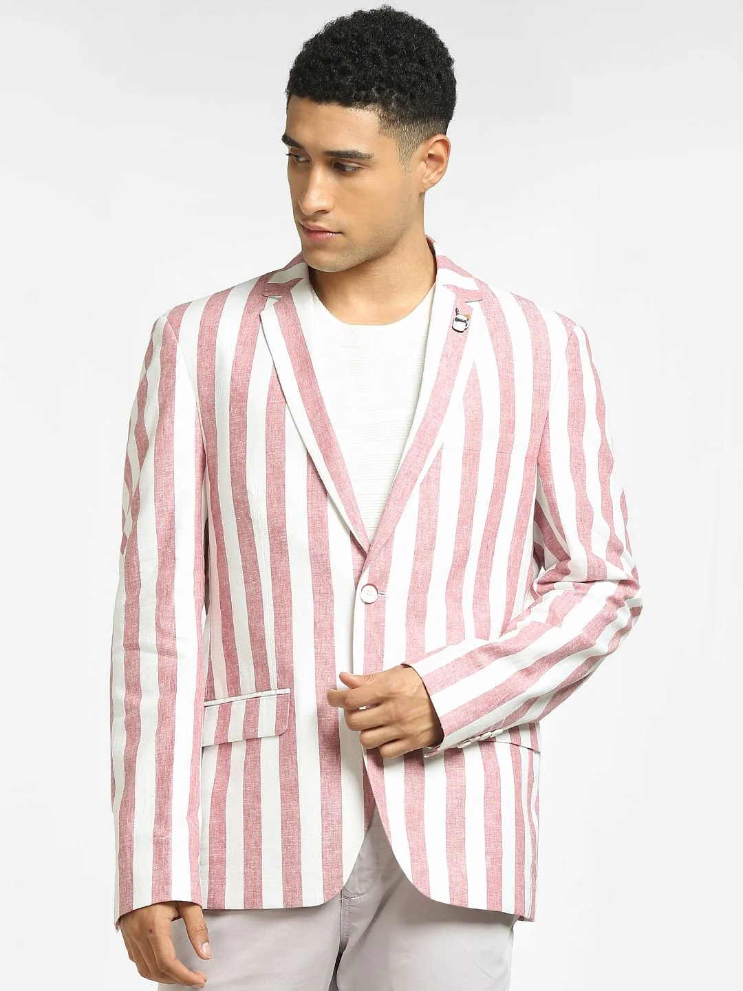 Pink Striped Blazer - Image 2