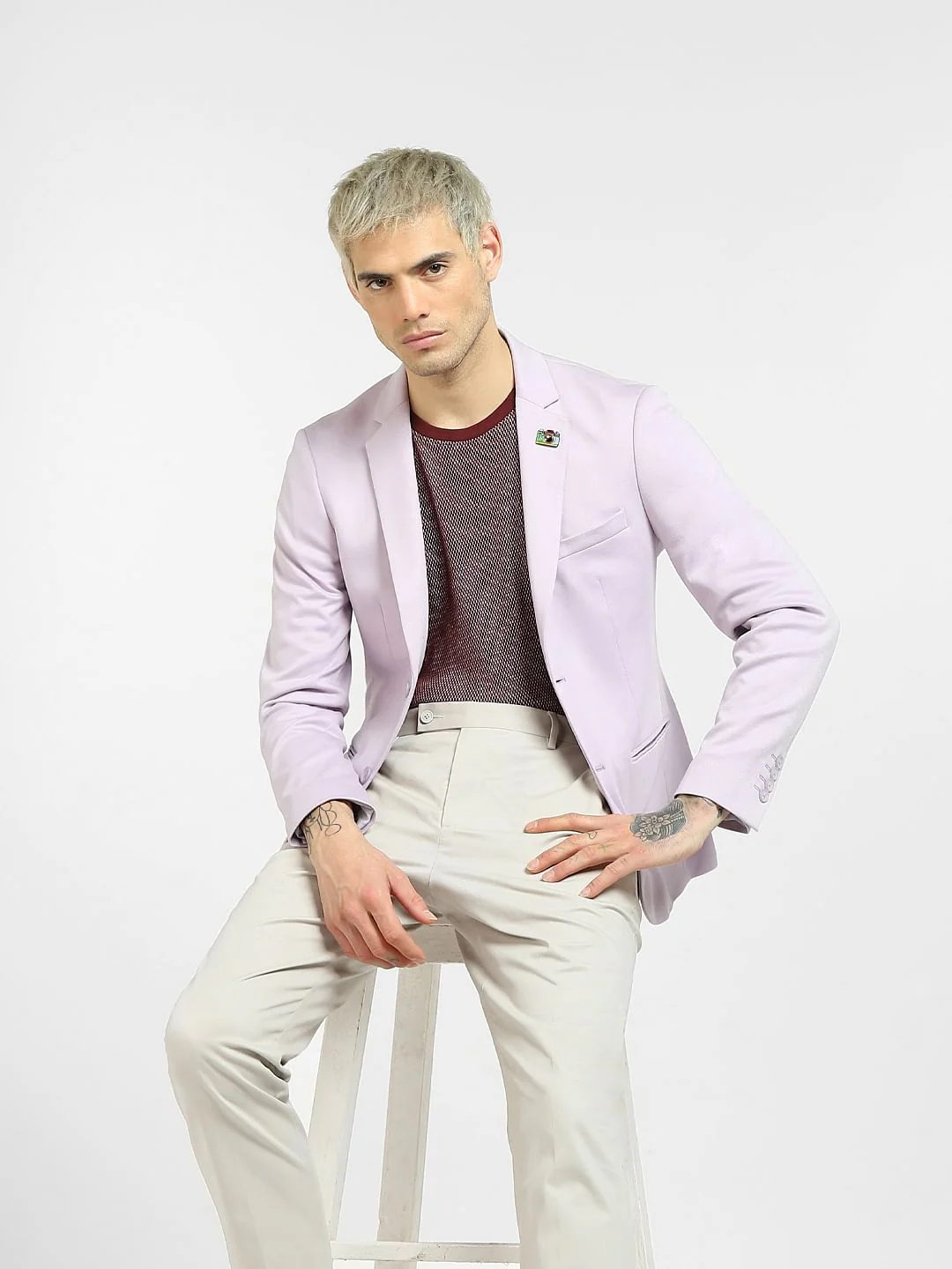 Lilac Knit Blazer