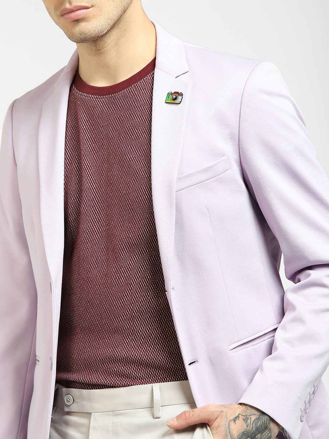 Lilac Knit Blazer - Image 5